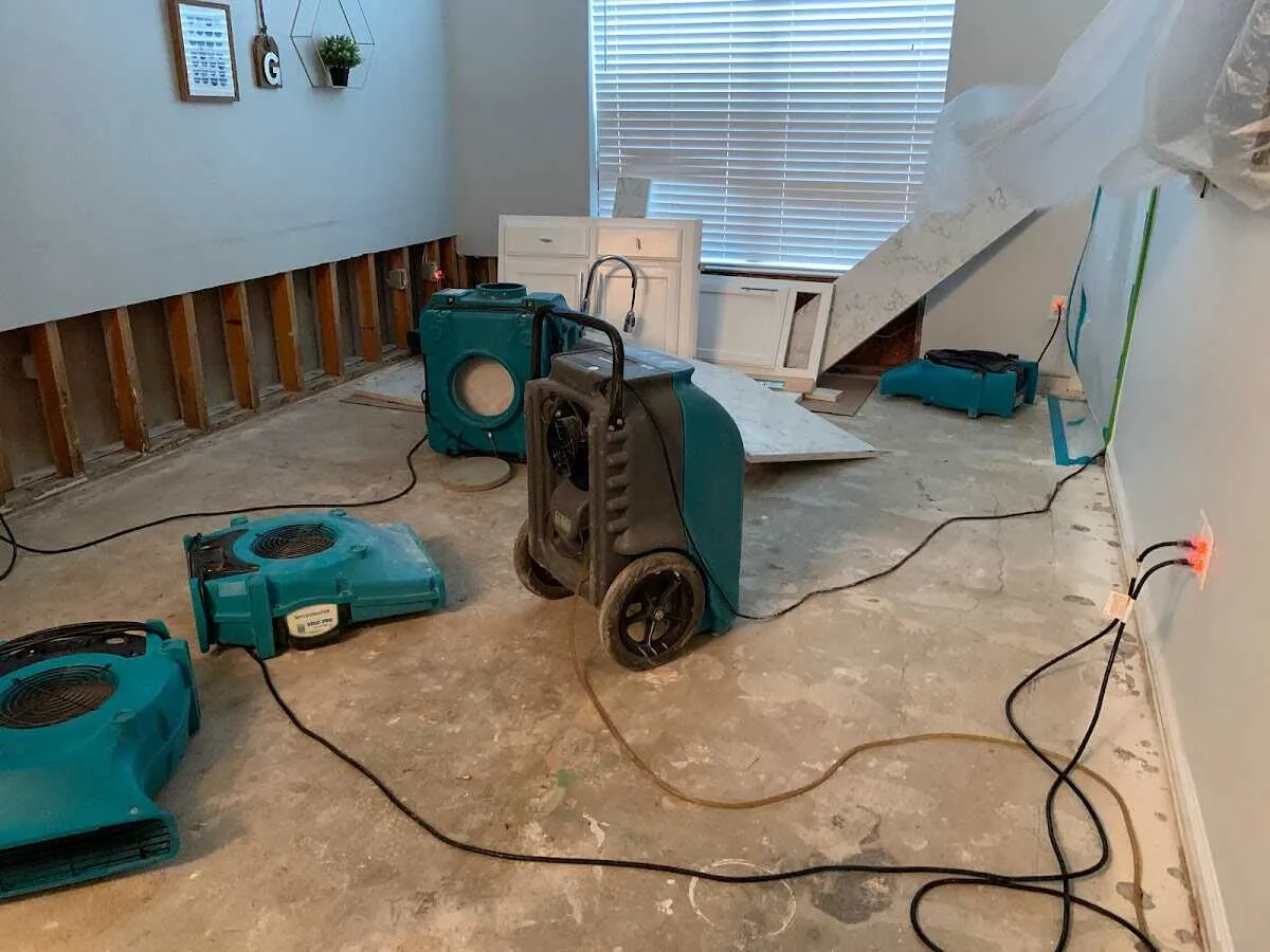 Dehumidifier in flood-cut room for Water Extraction & Removal in Del Rio